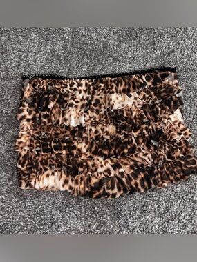 Rainbow Patterned Ruffle Tiered Cropped Tube Top